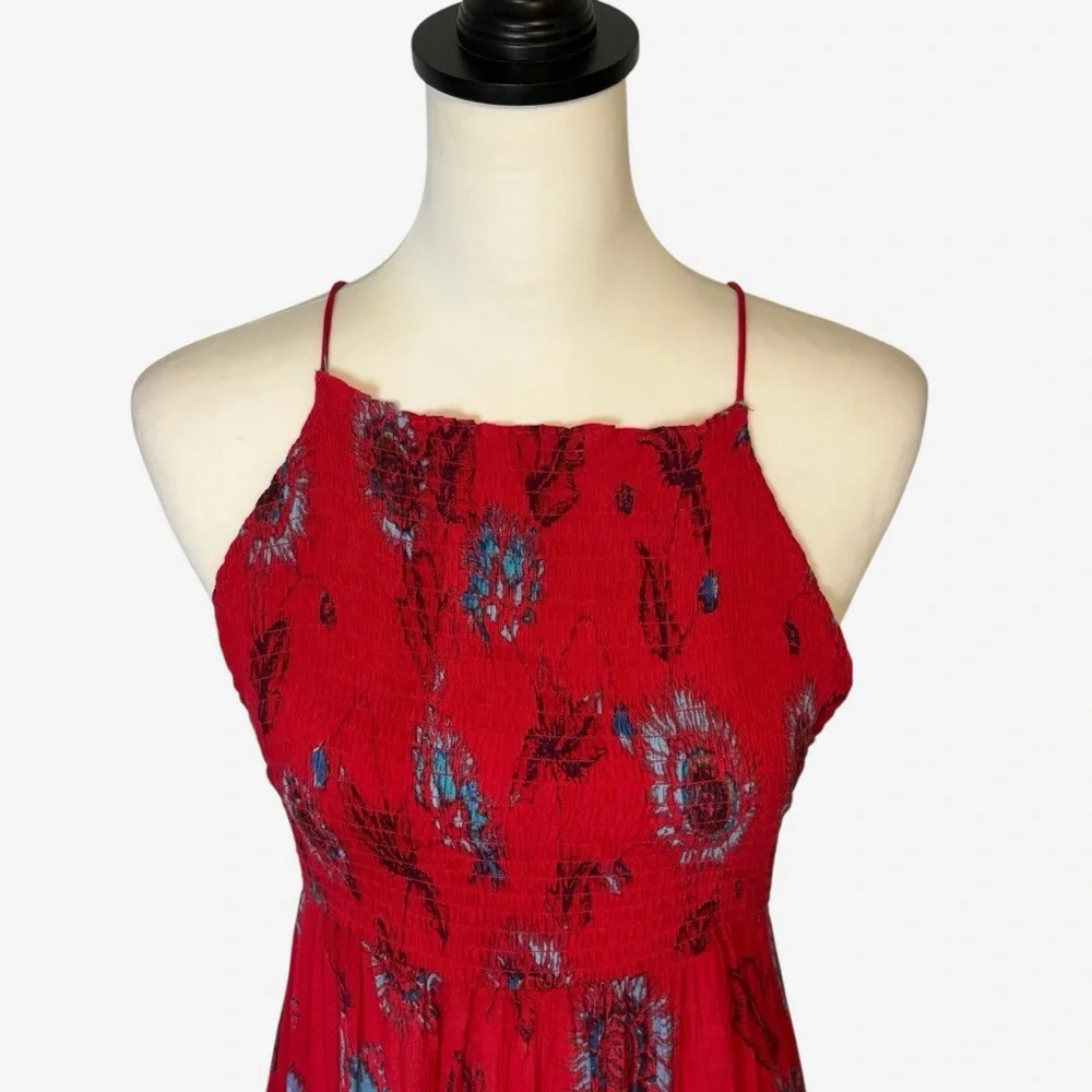 Free People Intimately Red Garden Party Floral Tiered Maxi Dress - Picture 5 of 15